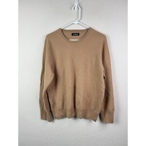 NAADAM 100% Cashmere Sweater Men's L Camel Tan Crewneck Quiet Luxury Old Money